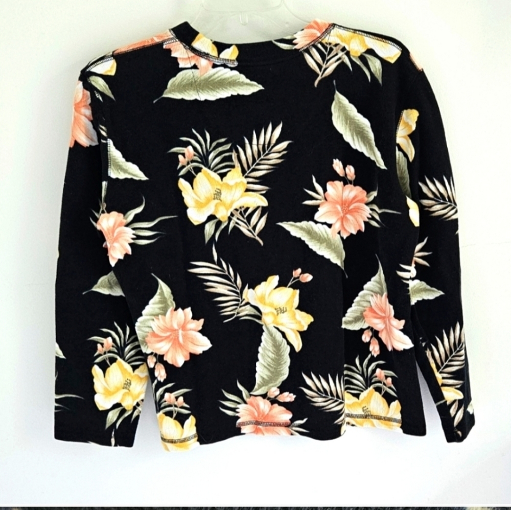 Caribbean Joe sweatshirt tropical flowers - Picture 3 of 5